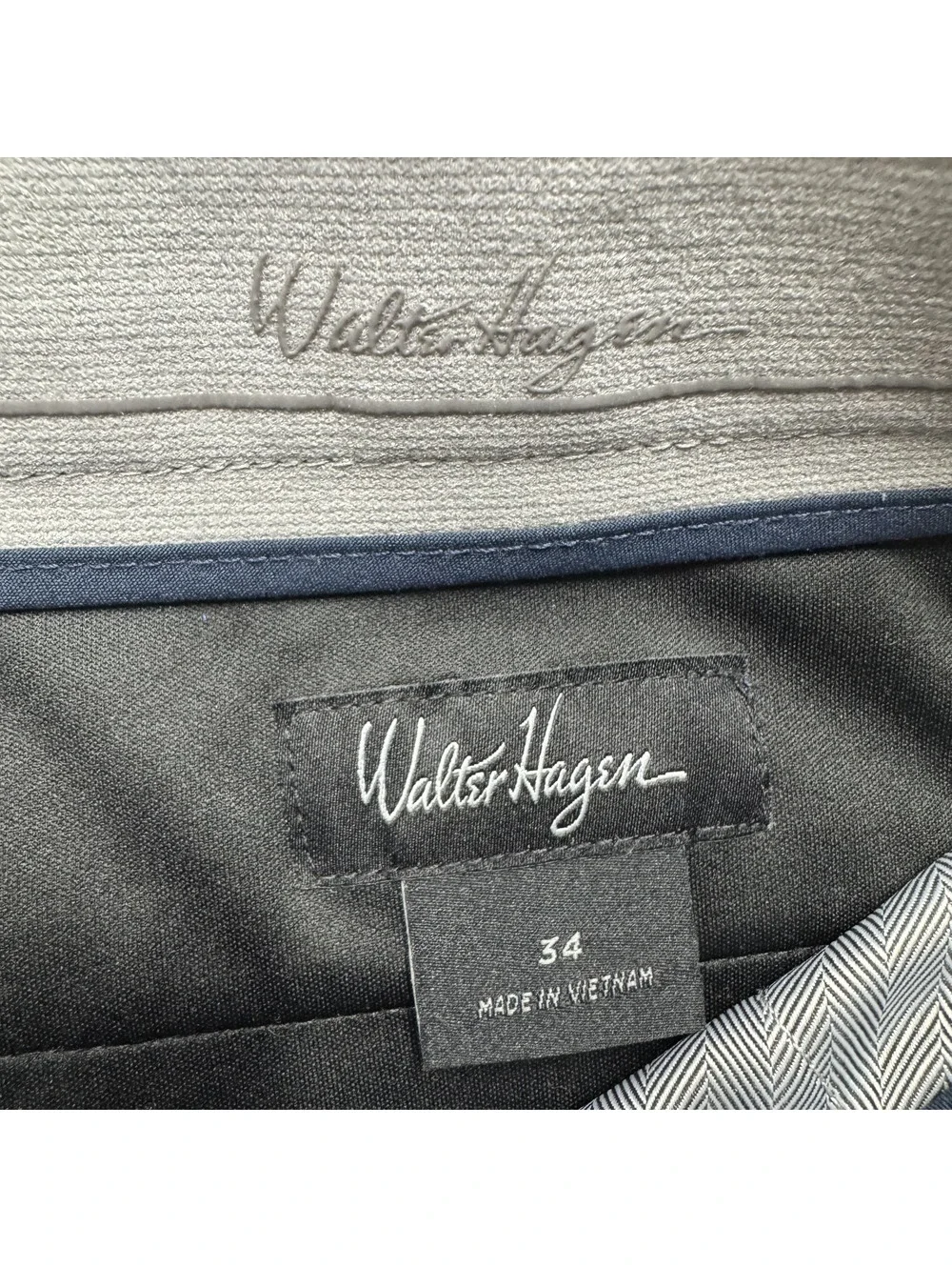 Walter Hagen Mens Golf Shorts Polyester Solid Size 34 Blue Athletic Activewear